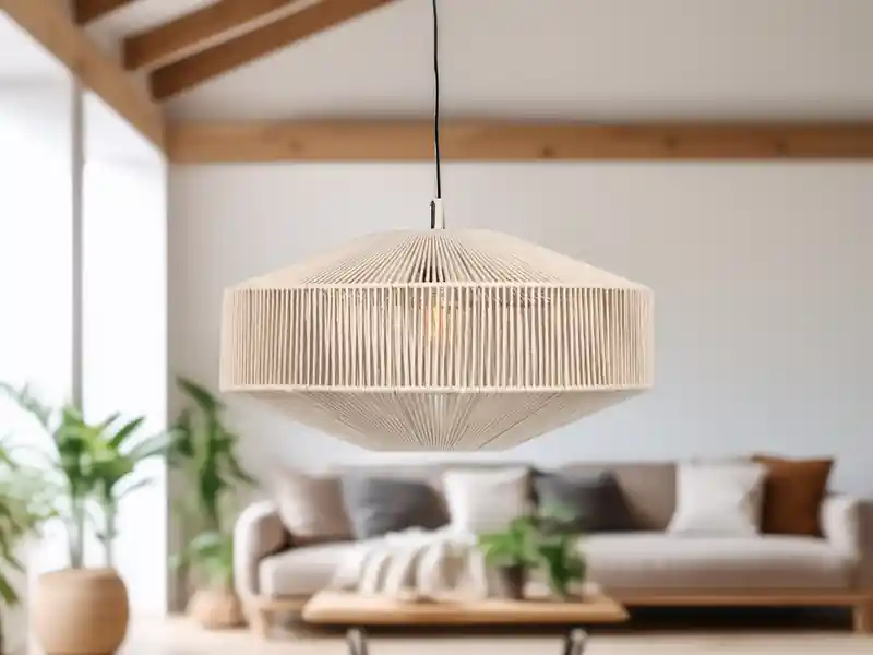 Trio Leuchten Große Boho Pendelleuchte SVEA Lampenschirm aus Baumwolle Beige, Ø 61cm Schnäppchen