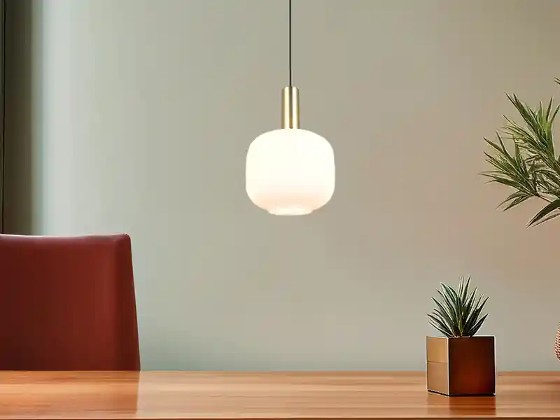 Direktkauf meineWunschleuchte Kleine Retro LED Pendelleuchte 1-flammig mit Glasschirm in Weiß, Ø 20cm