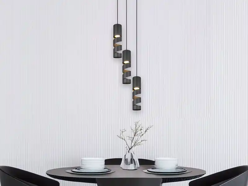 Trio Leuchten Moderne Cluster Pendelleuchte STREAM 3-flammig aus Metall in Schwarz, Ø 28cm Kracherpreis