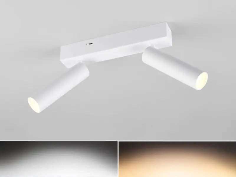 Trio Leuchten Moderner LED Deckenstrahler AMBALA dimmbar 2-flammig Weiß, Breite 26cm Rabatt
