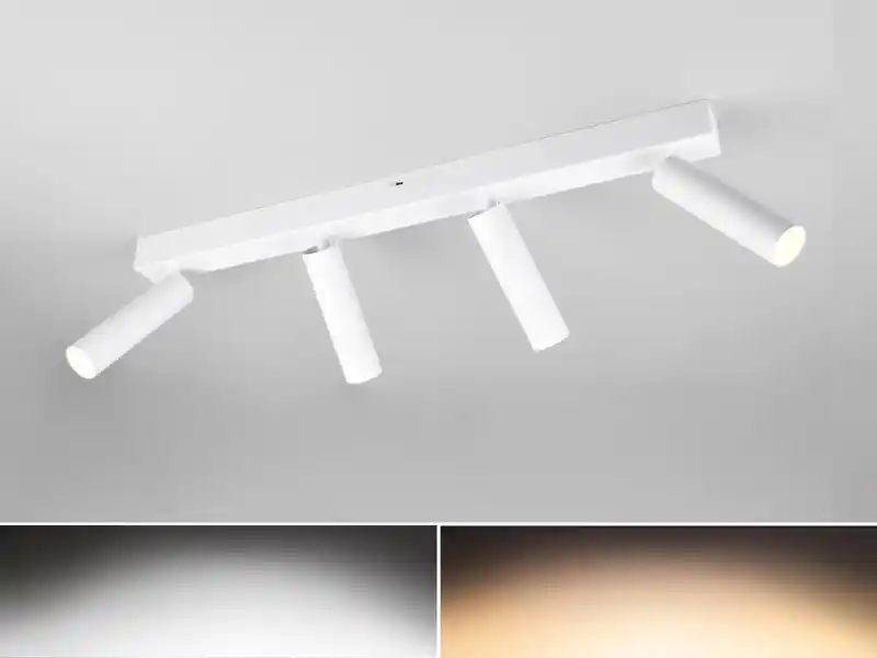 Trio Leuchten Moderner LED Deckenstrahler AMBALA dimmbar 4-flammig Weiß, Breite 65cm Abverkauf
