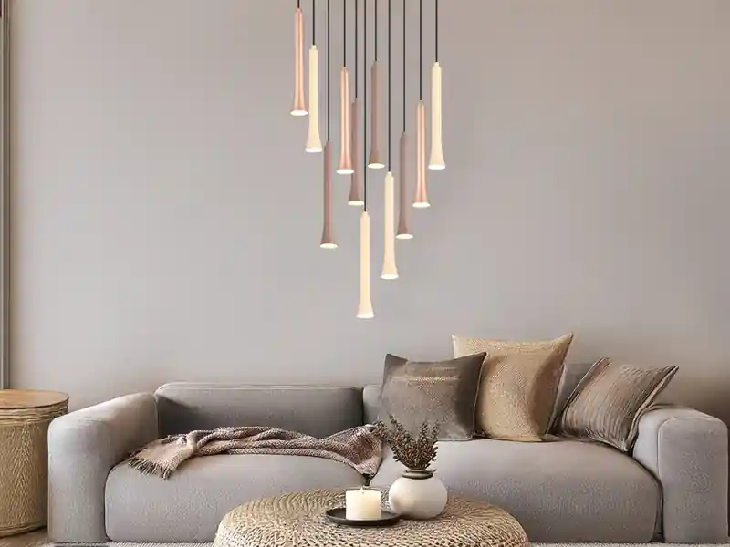 Beliebt Trio Leuchten Dimmbare LED Cluster Pendelleuchte FIATO 11-flammig mehrfarbig, Ø 40cm