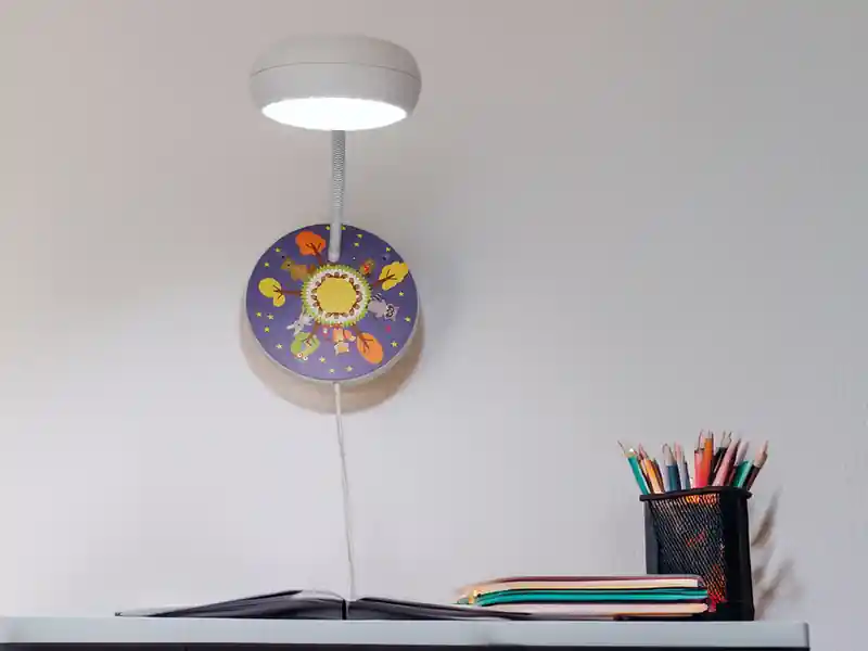 Neue Ware meineWunschleuchte LED Wandleuchte für Kinderzimmer mit Wald-Motiven, Flexarm, Höhe 20cm
