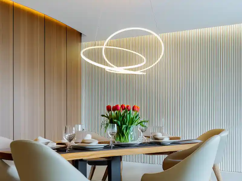 Trio Leuchten Große dimmbare LED Pendelleuchte DARVIN in Weiß, Breite 84cm Sonderaktion