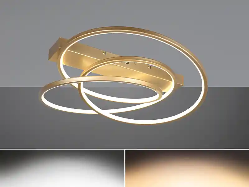 Beliebt Trio Leuchten Moderne dimmbare LED Deckenleuchte DARVIN in Gold, Breite 64cm