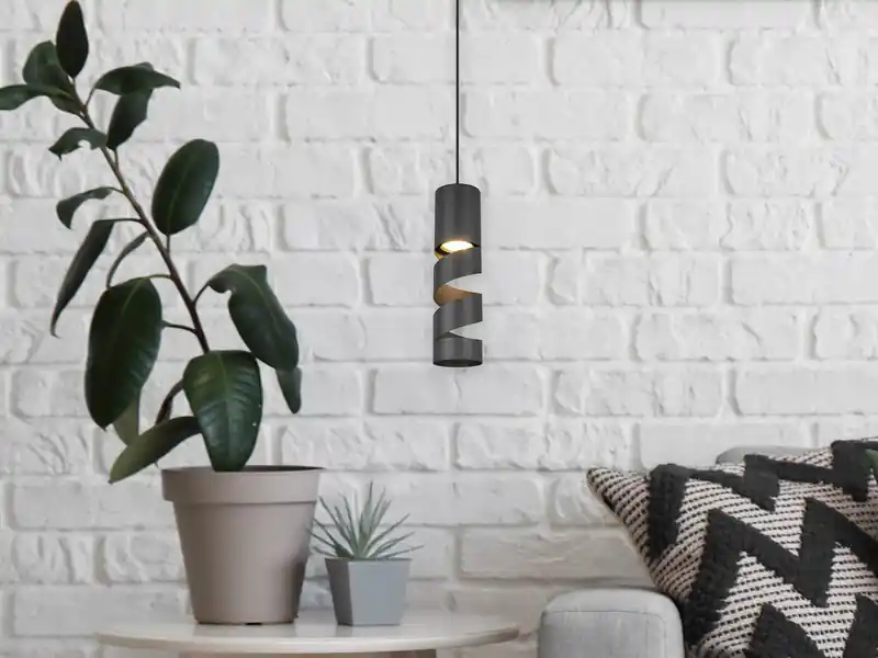 Meistverkauft meineWunschleuchte Moderne kleine LED Pendelleuchte 1-flammig aus Metall in Schwarz, Ø 12cm