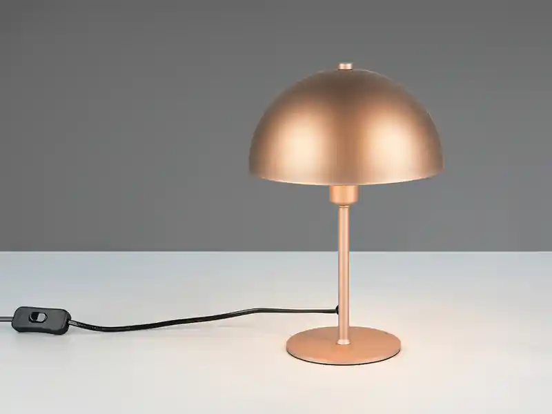 Trio Leuchten Tischleuchte NOLA aus Metall Coffee in Pilzform, Höhe 30cm Markenware