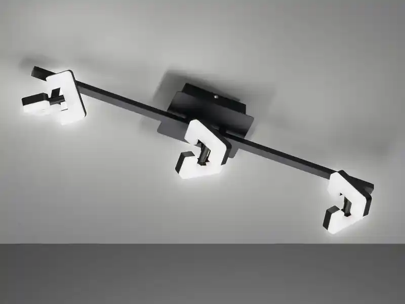 Fischer & Honsel LED Deckenstrahler RAY Schwarz 3-flammig, Breite 60cm Günstig