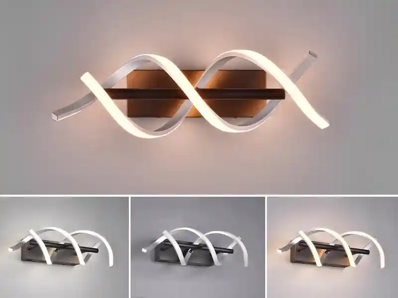 Schneller Versand Trio Leuchten LED Wandleuchte SEQUENCE dimmbar Lichtfarbe einstellbar Silber 47cm