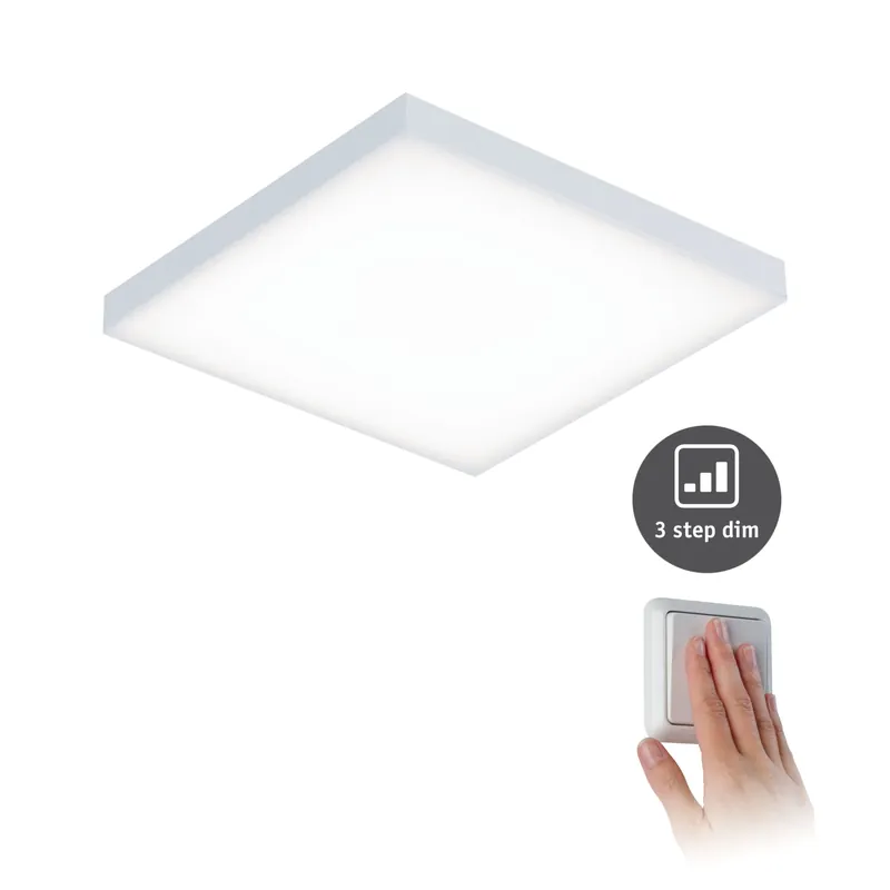 Direktkauf LED Panel 3-Step-Dim Velora eckig 225x225mm 12W 1200lm 3000K Weiß dimmbar