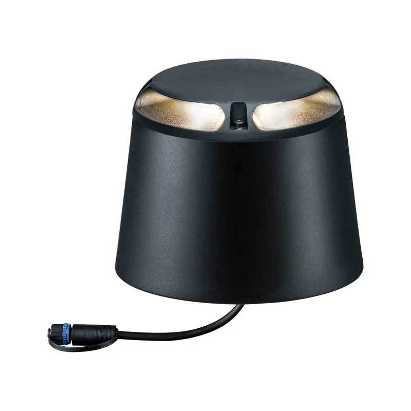 Plug & Shine LED Bodenaufbauleuchte Warmweiß Einzelspot Zweifacher Lichtaustritt, 180° IP67 3000K 2x3,3W Anthrazit Neuheit
