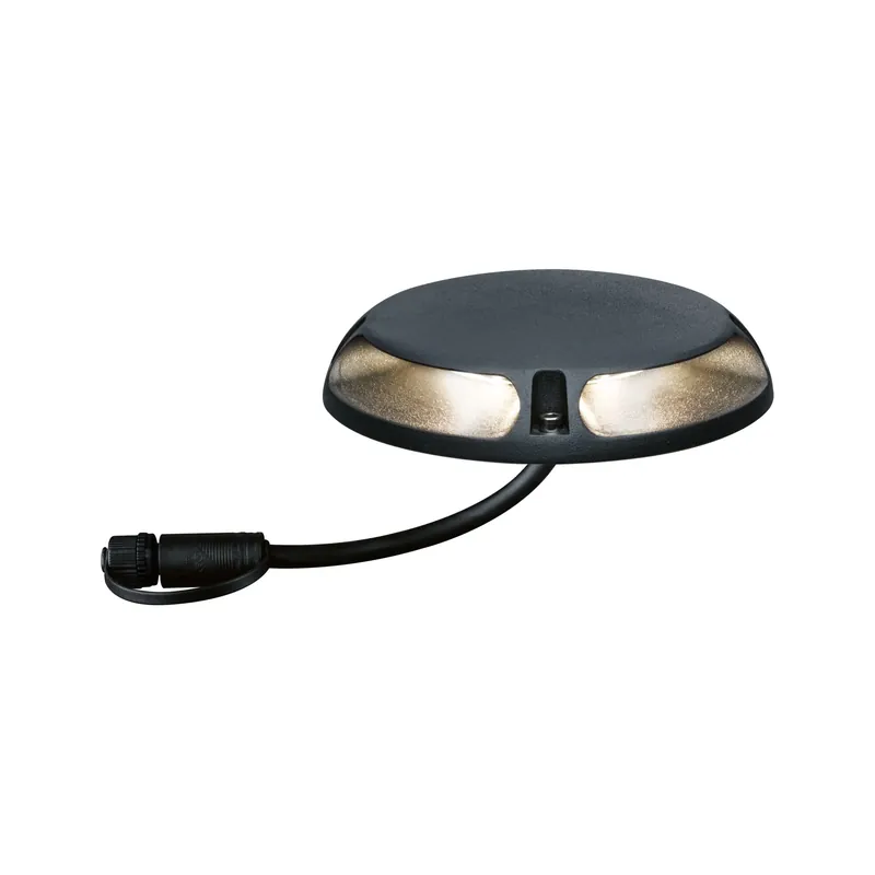 Nur Für Kurze Zeit Plug & Shine LED Bodenaufbauleuchte Warmweiß Einzelspot Zweifacher Lichtaustritt, 180° IP67 3000K 2x3,3W Anthrazit
