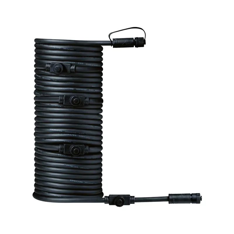 Neu Plug & Shine Kabel 10m 5 Ausgänge IP68 Schwarz