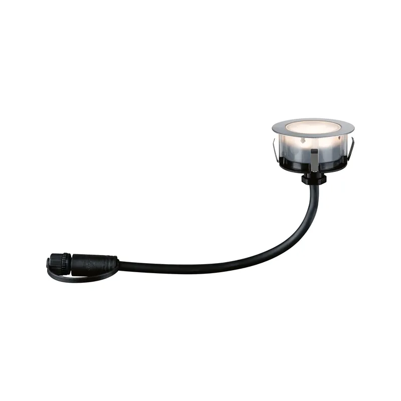 Ausverkauf Plug & Shine LED Bodeneinbauleuchte Floor Eco Einzelspot IP67 3000K 2W Silber