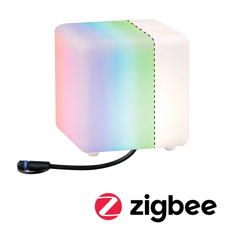 Plug & Shine LED Lichtobjekt Smart Home Zigbee 3.0 Cube IP65 RGBW+ 2,8W Weiß Heißes Angebot