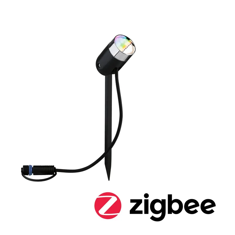 Plug & Shine LED Gartenstrahler Smart Home Zigbee 3.0 Pike Einzelspot IP65 RGBW+ 4,5W Anthrazit Kracherpreis