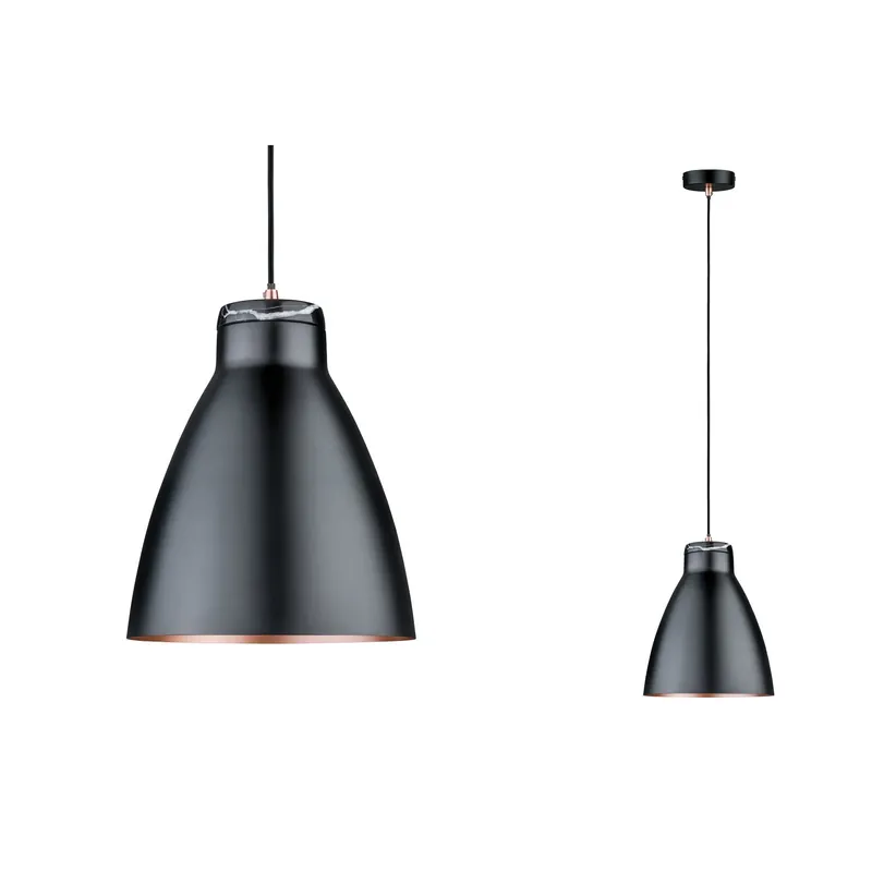 Neordic Pendelleuchte Roald E27 max. 20W Schwarz matt/Kupfer matt dimmbar Metall/Marmor Billig
