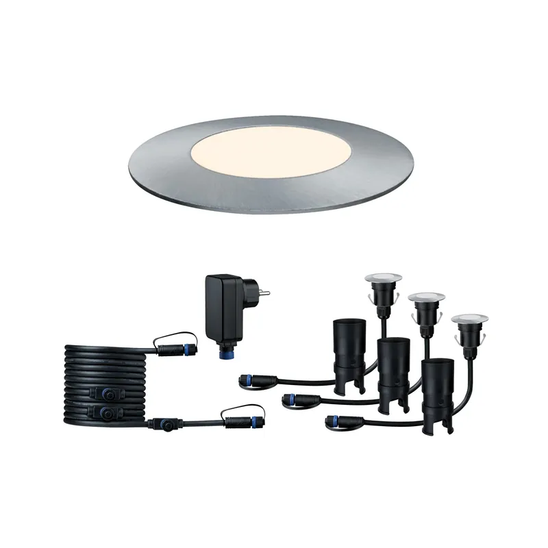 Angebot Plug & Shine LED Bodeneinbauleuchte Floor Mini Basisset IP67 3000K 3x2,5W 21VA Silber