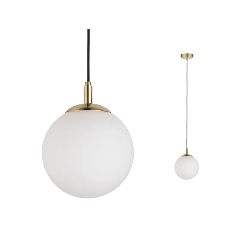 Expressversand Neordic Pendelleuchte Menja E27 max. 20W Weiß/Messing gebürstet dimmbar Glas/Metall