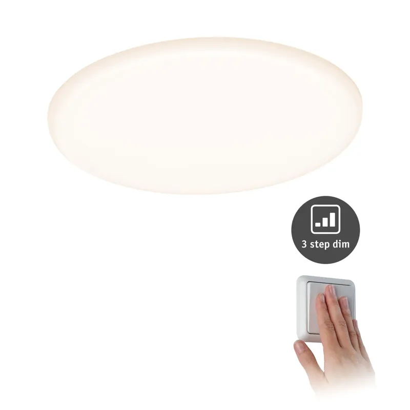 VariFit LED Einbaupanel 3-Step-Dim Veluna IP44 rund 185mm 17W 1400lm 3000K Satin dimmbar Echt