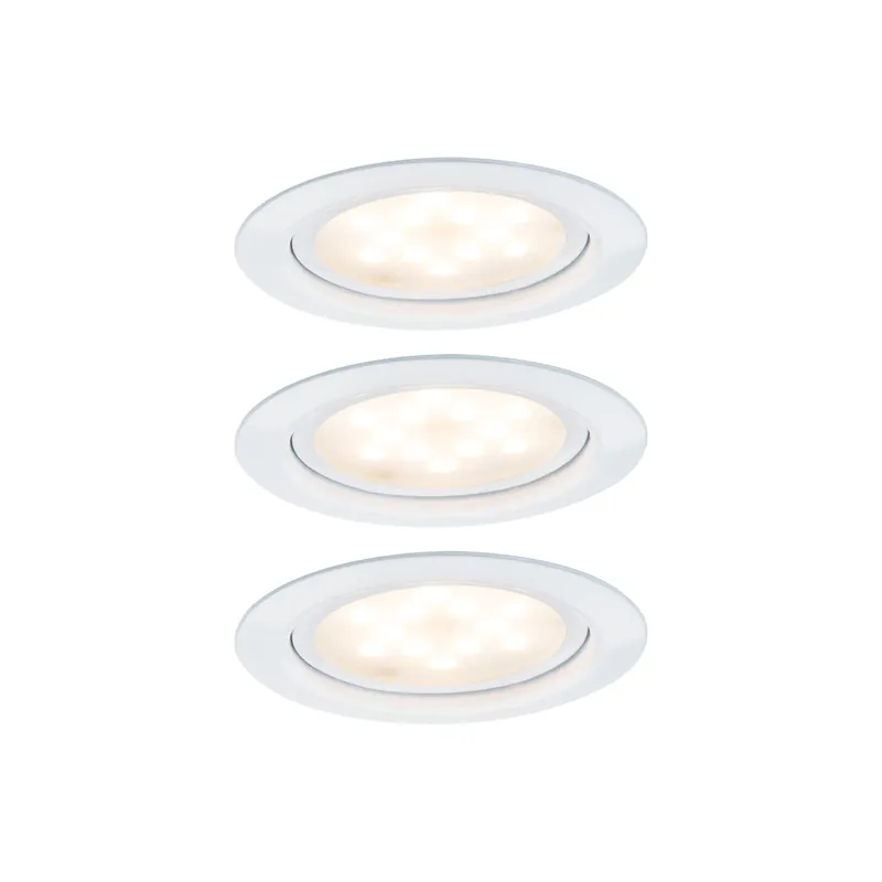 LED Möbeleinbauleuchten Micro Line 3er-Set rund 65mm 3x4,5W 3x300lm 230V 2700K Weiß Billig