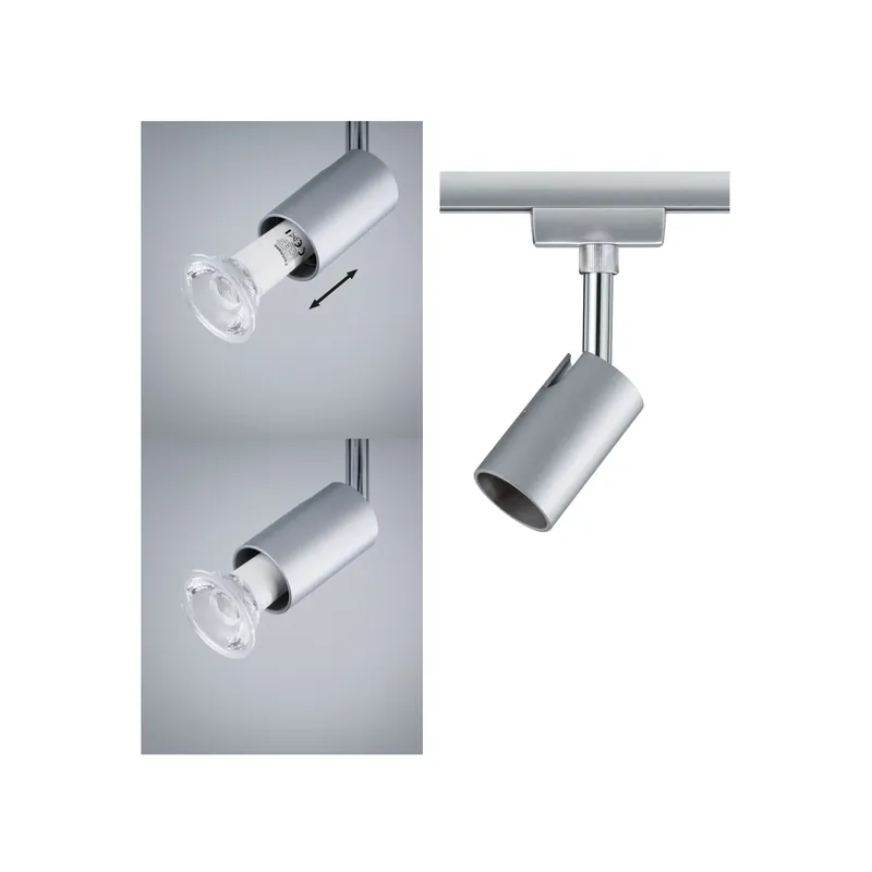 URail Schienenspot Pure I Einzelspot GU10 max. 10W dimmbar 230V Chrom matt/Chrom Mega-Angebot