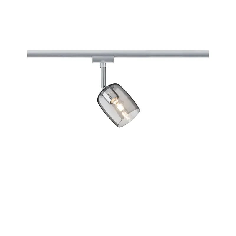 Kracherpreis URail Schienenspot Blossom Einzelspot G9 max. 10W dimmbar 230V Chrom matt/Rauchglas