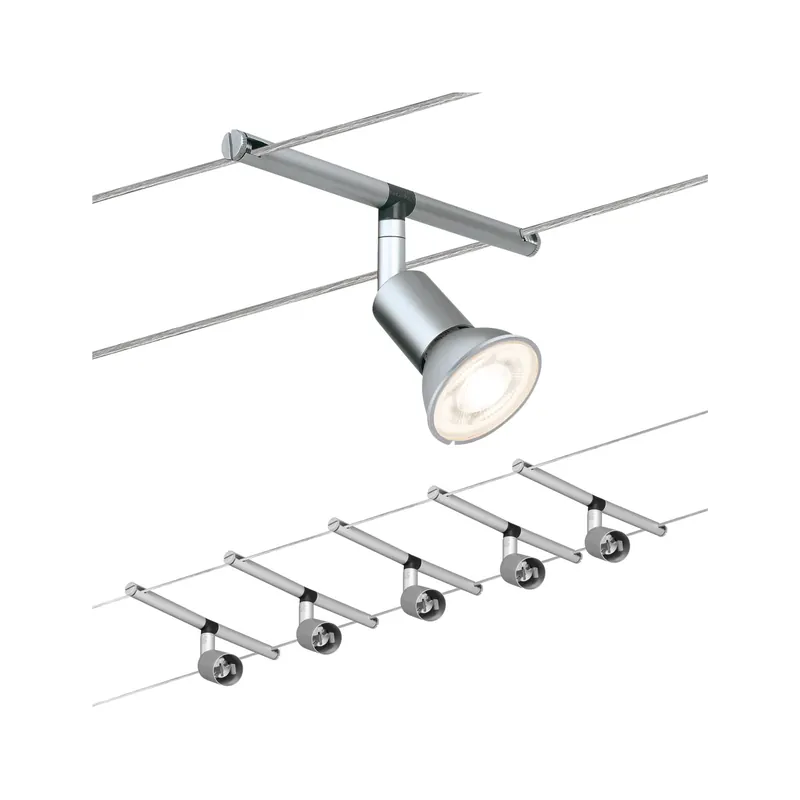 Seilsystem Spice SaltLED Basisset GU5,3 max. 5x10W dimmbar 230/12V Chrom matt Heißes Angebot