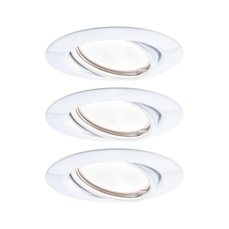 LED Einbauleuchte Base Basisset schwenkbar rund 90mm 20° GU10 3x5W 3x350lm 230V 3000K Weiß Echt