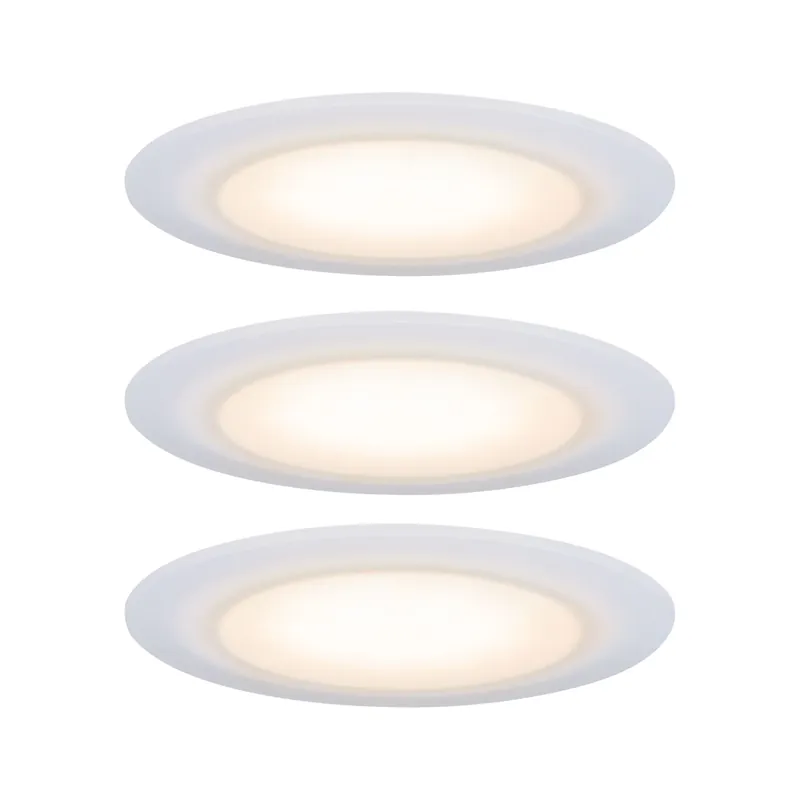 Ausverkauf Premium LED Einbauleuchte Dim to Warm Suon Basisset IP44 rund 90mm 3x5W 3x450lm 230V dimmbar Dim to warm Satin/Weiß