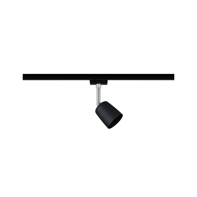 Schnäppchen URail Schienenspot Cover Einzelspot GU10 max. 10W dimmbar 230V Schwarz matt/Chrom