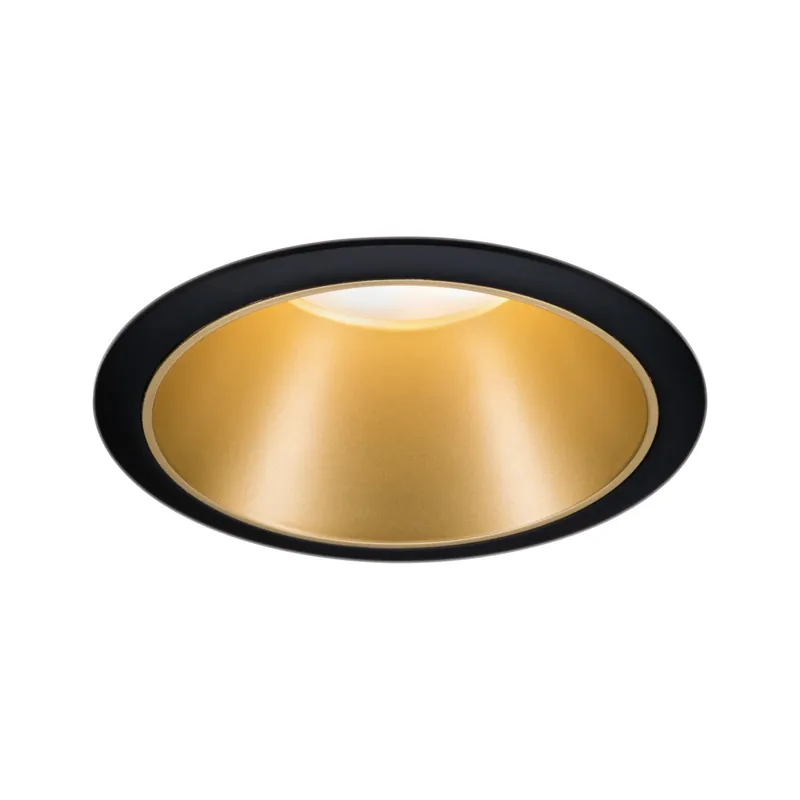 Geprüft LED Einbauleuchte 3-Step-Dim Cole 1er-Set IP44 rund 88mm Coin 6W 470lm 230V dimmbar 2700K Schwarz/Gold matt