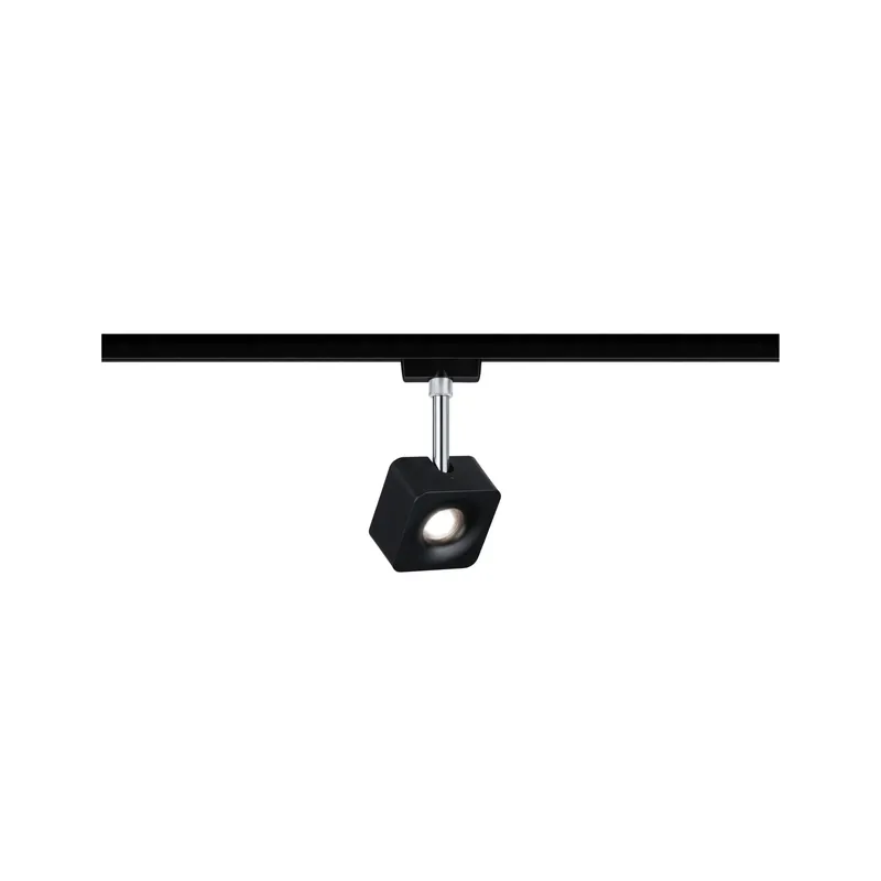 Heißes Angebot URail Schienenspot Cube Einzelspot 589,1lm 8W 4000K dimmbar 230V Schwarz matt/Chrom