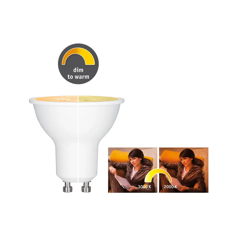 Standard 230V LED Reflektor GU10 350lm 6W Dim to warm dimmbar Weiß Top-Angebot