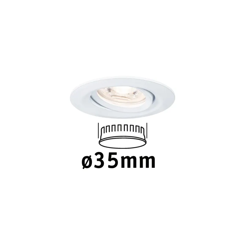 LED Einbauleuchte Nova Mini Einzelleuchte schwenkbar rund 66mm 15° Coin 4W 310lm 230V 2700K Weiß matt Sonderangebot