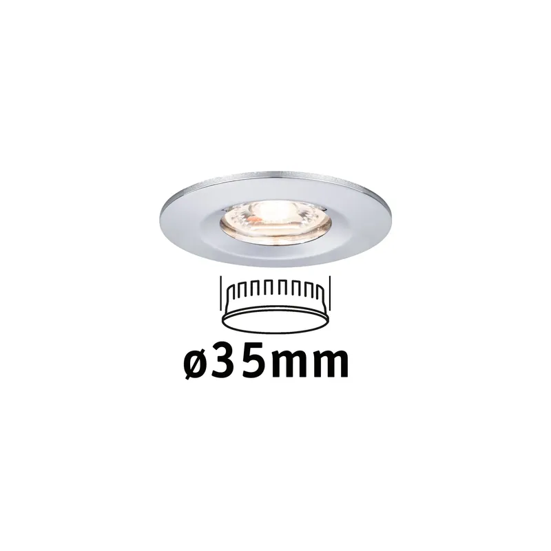 LED Einbauleuchte Nova Mini Einzelleuchte starr IP44 rund 65mm Coin 4W 310lm 230V 2700K Chrom Günstig