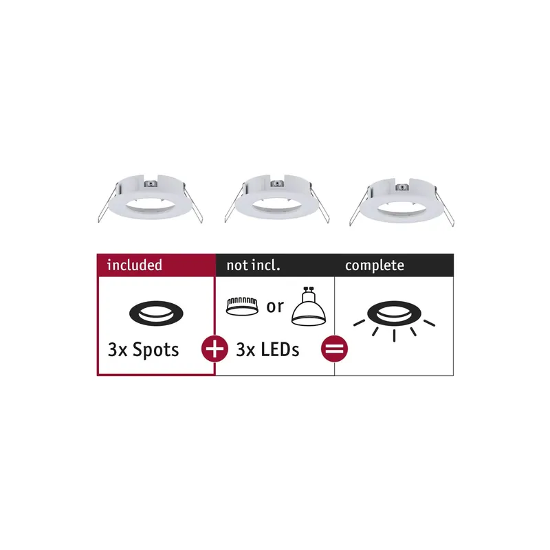 Markenware Einbauleuchte Choose Basisset starr IP44 rund 78mm max. 3x10W 230V dimmbar Weiß matt