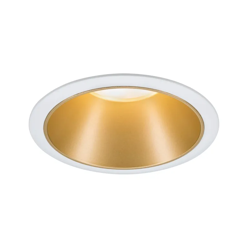 Neu Einbauleuchte Cole rund 88mm GU10 max. 10W 230V dimmbar Weiß/Gold matt