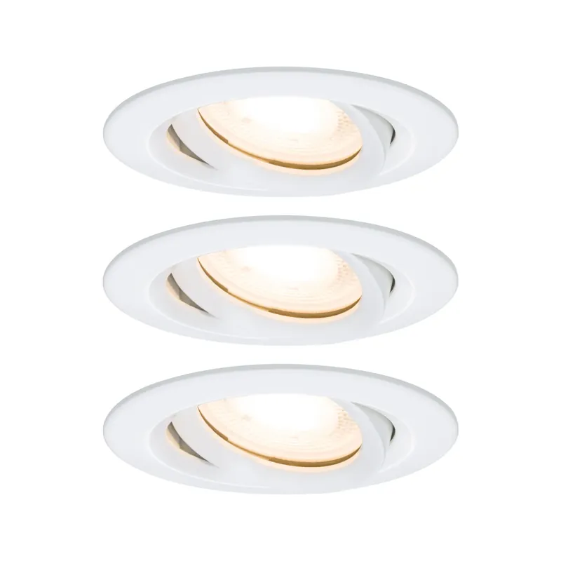 Markenprodukt LED Einbauleuchte Nova Plus 3er-Set schwenkbar IP65 rund 93mm 30° GU10 3x7W 3x460lm 230V dimmbar 2700K Weiß matt