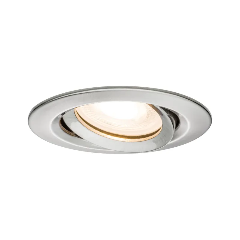 Direkt Vom Hersteller LED Einbauleuchte Nova Plus Einzelleuchte schwenkbar IP65 rund 93mm 30° GU10 7W 460lm 230V dimmbar 2700K Eisen gebürstet