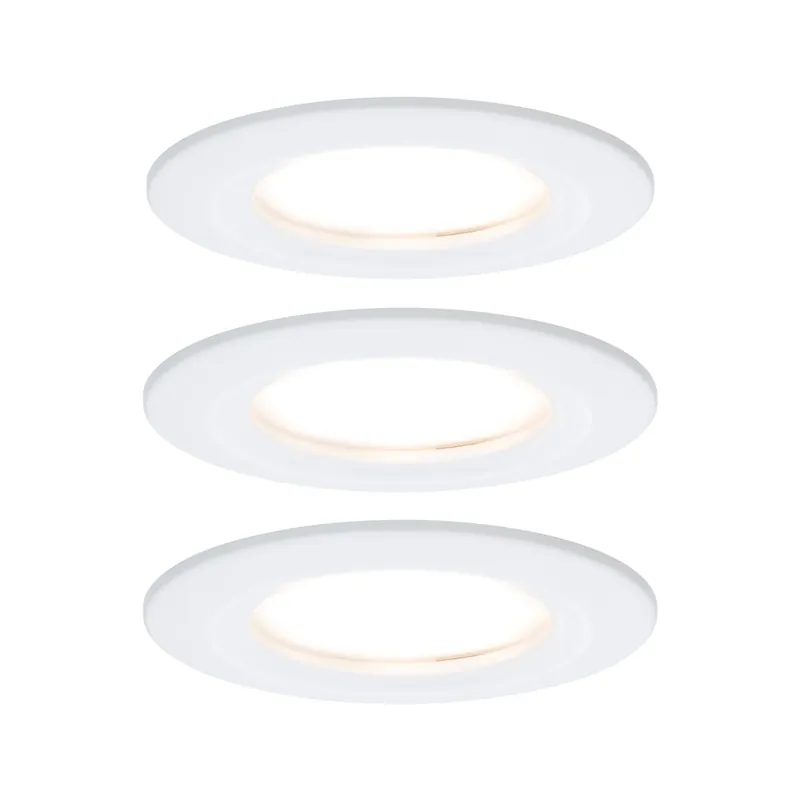 Top-Preis LED Einbauleuchte Nova Plus Basisset starr IP44 rund 78mm Coin 3x6W 3x470lm 230V dimmbar 2700K Weiß matt