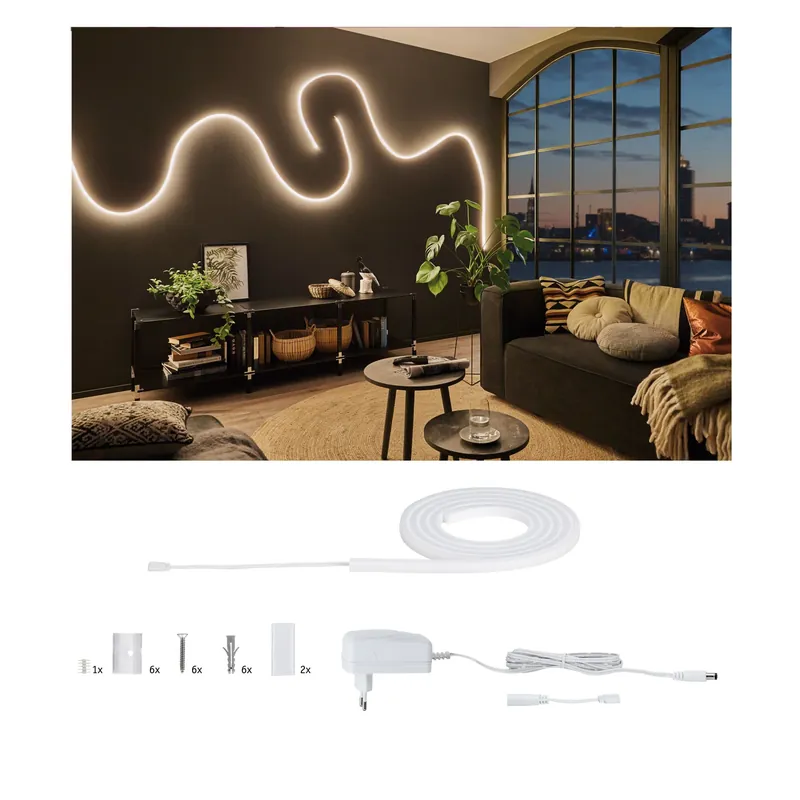 MaxLED Flow LED Strip Basisset Warmweiß 1,5m beschichtet 22,2W 1000lm/m 180 LEDs/m 2700K 24VA Mega-Angebot