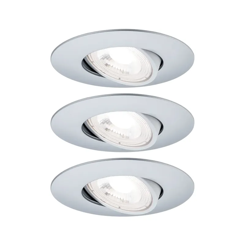 Meistverkauft LED Einbauleuchte 3er-Set schwenkbar rund 90mm 50° 3x5W 3x460lm 230V 3000K Chrom matt