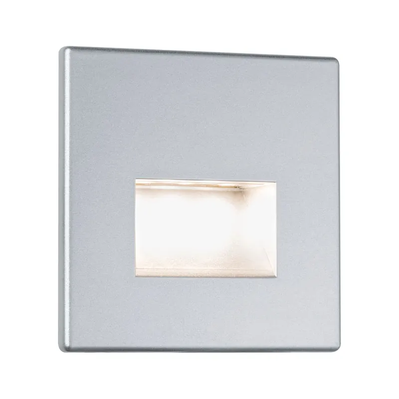 Schneller Versand LED Wandeinbauleuchte Edge Quadro eckig 80x80mm 1,2W 50lm 230V 2700K Chrom matt