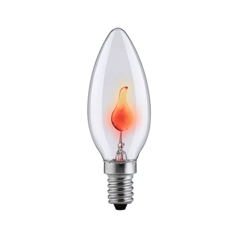 Glühbirne Flackerkerze E14 230V 1lm 3W 1500K Klar Zertifiziert