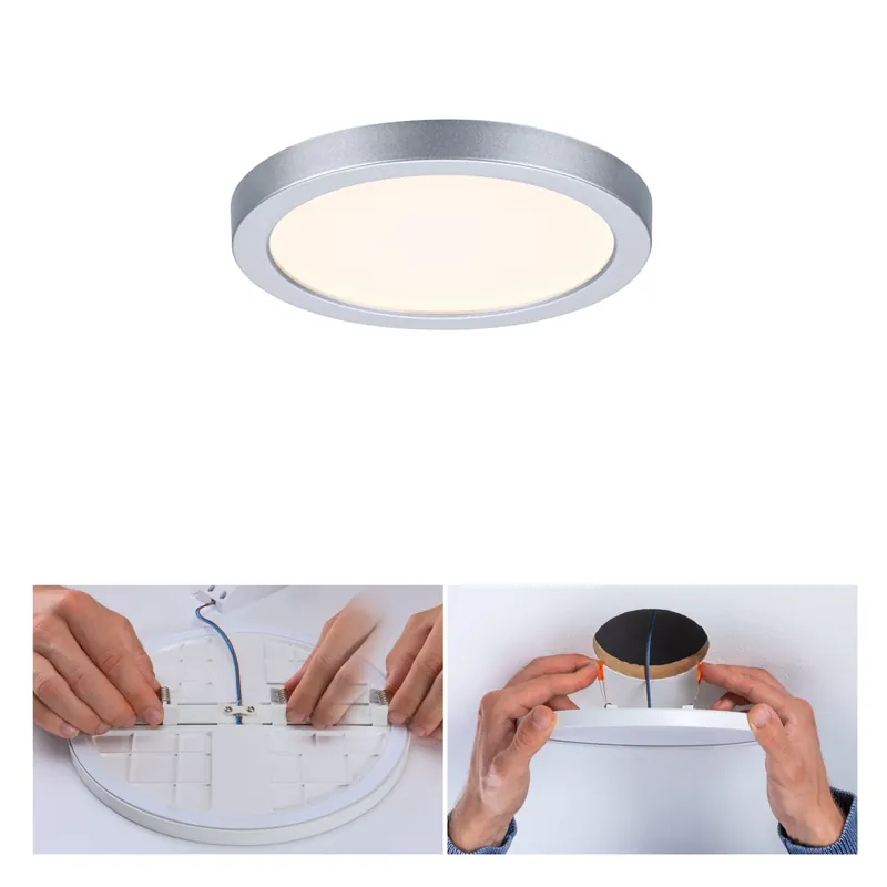 VariFit LED Einbaupanel Areo IP44 rund 118mm 6,5W 550lm 3000K Chrom matt Geprüft
