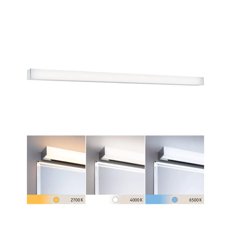 LED Spiegelleuchte Tova IP44 Tunable White 800lm 230V 8,7W dimmbar Chrom/Weiß Rabatt