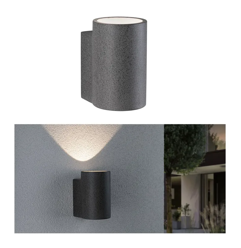 LED Außenwandleuchte Concrea IP65 110x170mm 3000K 6,8W 300lm 230V Schwarzer Sandstein Beton Billig