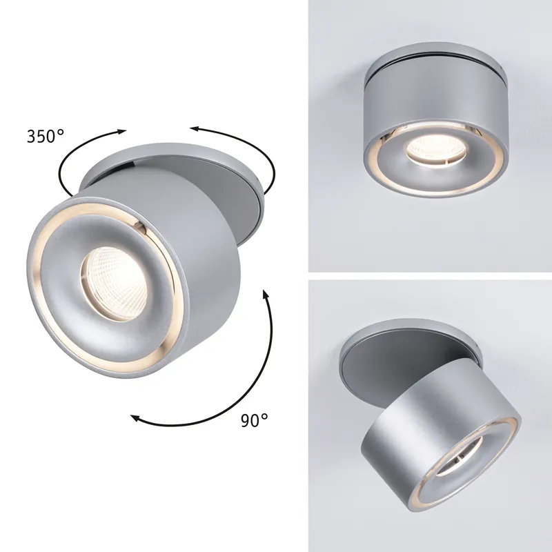 LED Einbauleuchte Spircle rund 78mm 8W 550lm 230V 3000K Chrom matt Kracherpreis