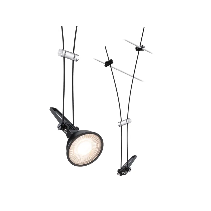 Finale Aktion CorDuo Seilsystem Comet Einzelspot GU5,3 max. 50W dimmbar 12V Schwarz matt